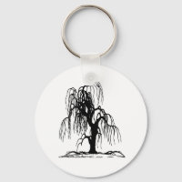 4920 SCARY WEEPING WILLOW TREE BLACK SILHOUETTE GR