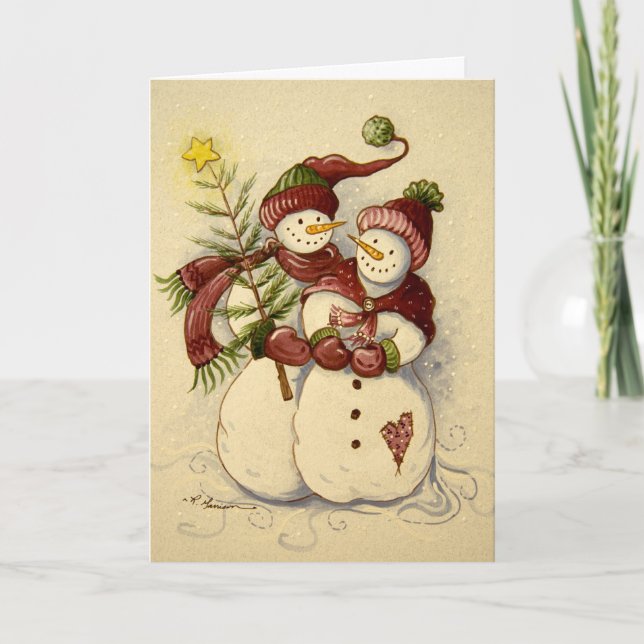 4924 Snowmen Christmas Holiday Card (Front)