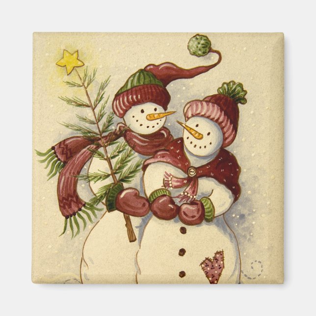 4924 Snowmen Christmas Magnet (Front)