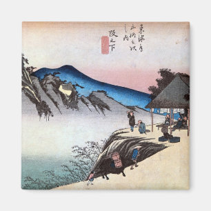 49. 坂下宿, 広重 Sakashita-juku, Hiroshige, Ukiyo-e Magnet