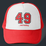 "49 and Holding" Birthday Party Trucker Hat<br><div class="desc">Funny "49 and Holding" Birthday Party Hat</div>