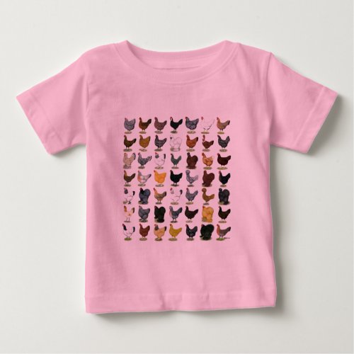 49 Chicken Hens Baby T_Shirt