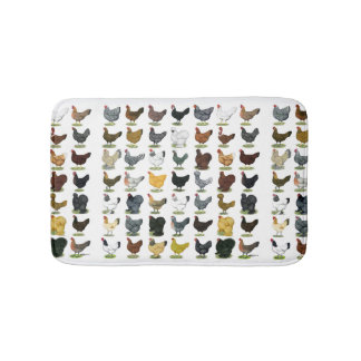 49 Chicken Hens Bathroom Mat