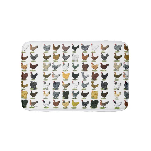 49 Chicken Hens Bathroom Mat (Front)