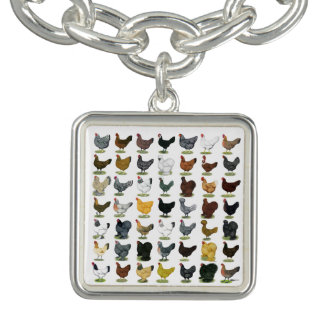 49 Chicken Hens Charm Bracelet