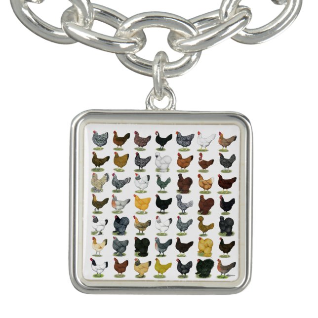 49 Chicken Hens Charm Bracelet (Design)