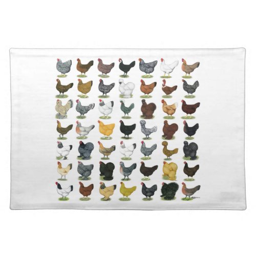 49 Chicken Hens Cloth Placemat