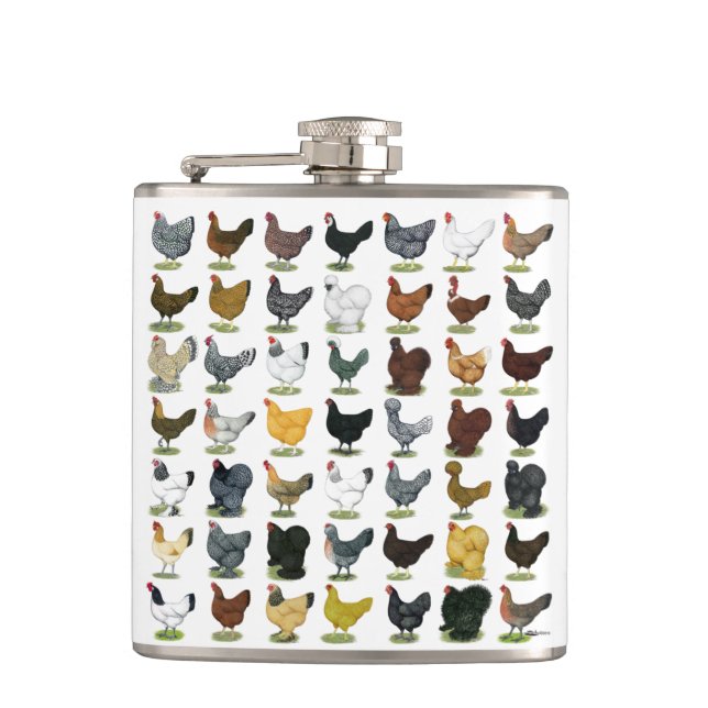 49 Chicken Hens Flask (Front)