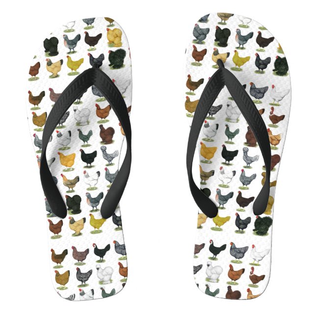 49 Chicken Hens Flip Flops (Footbed)
