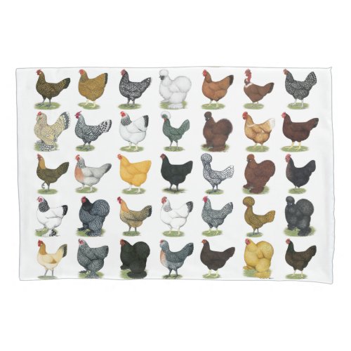 49 Chicken Hens Pillowcase