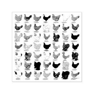 49 Chicken Hens Self-inking Stamp