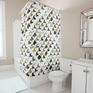 49 Chicken Hens Shower Curtain