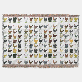 49 Chicken Hens Throw Blanket