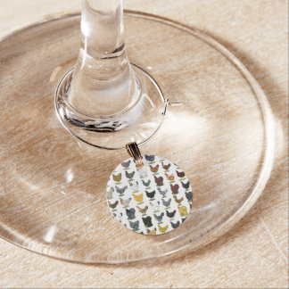 49 Chicken Hens Wine Glass Charm