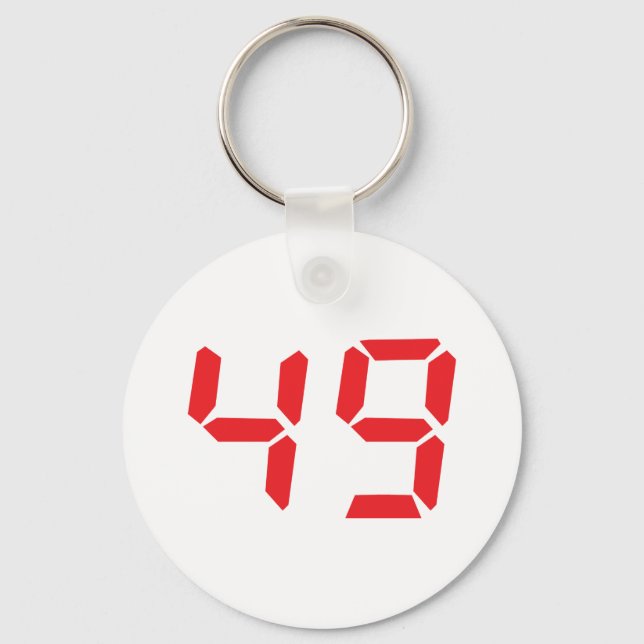 49 fourty-nine red alarm clock digital number keychain (Front)