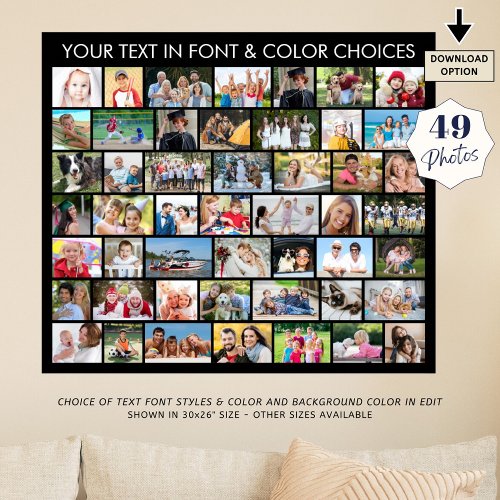 49 Photo Collage Multiple Shapes Personalized Poster