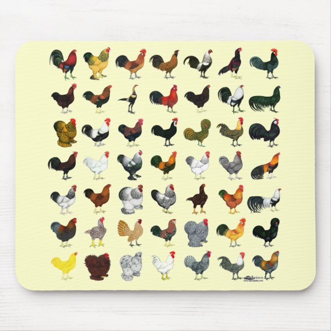 49 Roosters Mouse Pad (Front)