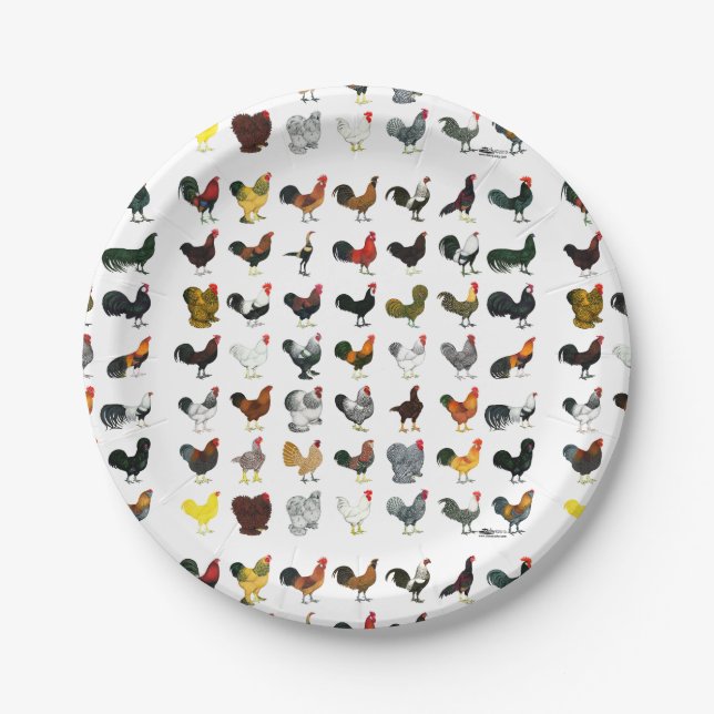 49 Roosters Paper Plates (Front)