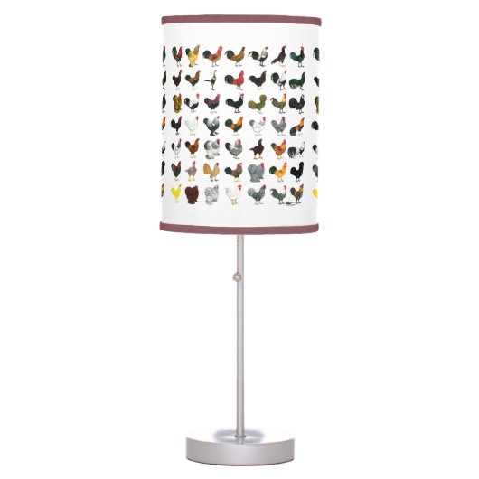 49 Roosters Table Lamp (Front)