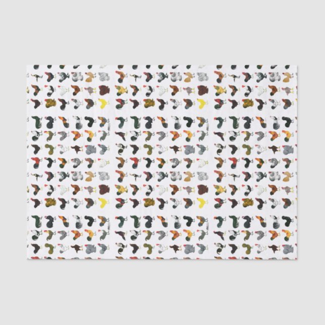 49 Roosters Tissue Paper (Front)