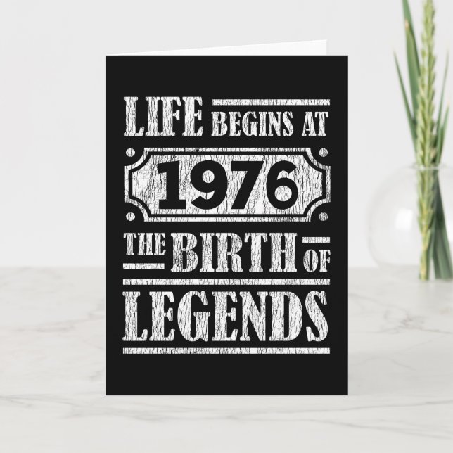 49 Year Old 1976 Birth Of Legend 49th Birthday Card (Front)