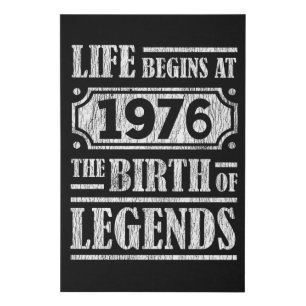 49 Year Old 1976 Birth Of Legend 49th Birthday Faux Canvas Print