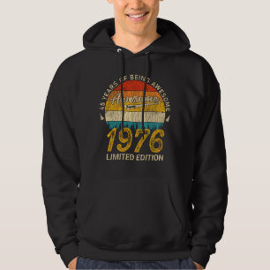49 Year Old 1976 Retro Awesome 49th Birthday Gift Hoodie