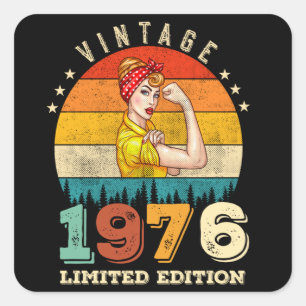 49 Year Old Bday 1976 Vintage 49th Birthday Women Square Sticker