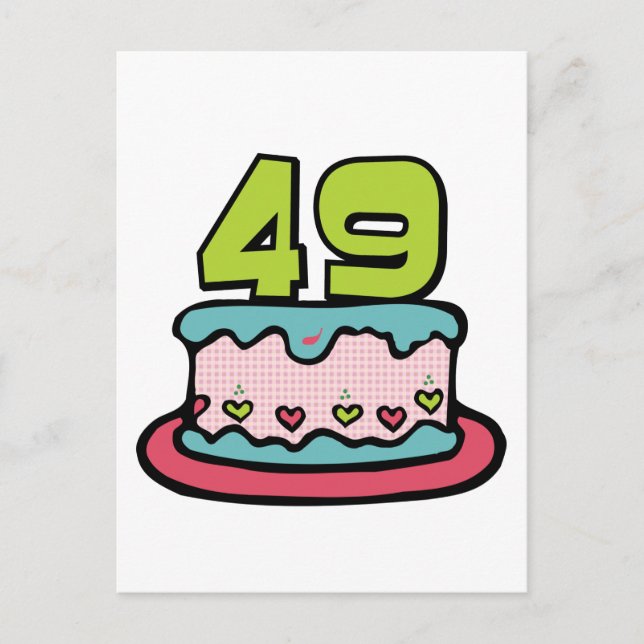49 Year Old Birthday Cake Postcard (Front)