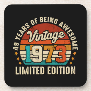49 Year Old Gifts Vintage 1973 Limited Edition 49t Beverage Coaster