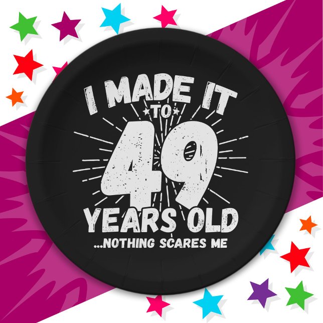 49 Year Old Sarcastic Meme Funny 49th Birthday Paper Plates (Creator Uploaded)