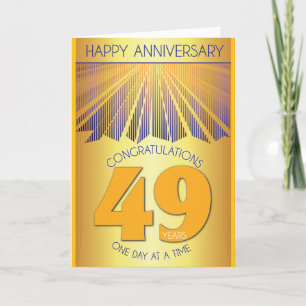 49 Year Sober Anniversary   Golden Ray 12 Step Card