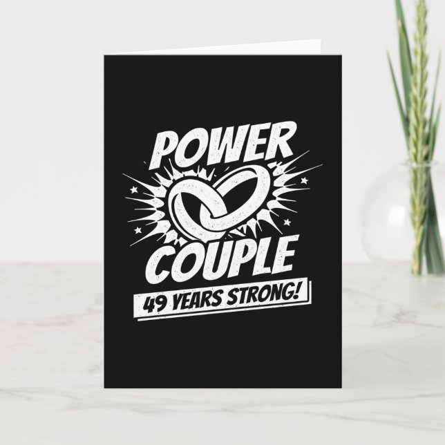 49 Years Comic Super Power Couple 49th Anniversary Card (Front)