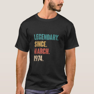 49 Years Old Vintage 1974 Birthday March 49Th Deco T-Shirt