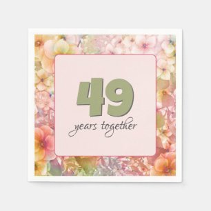 49th Anniversary Cosmos Floral Garden Napkins