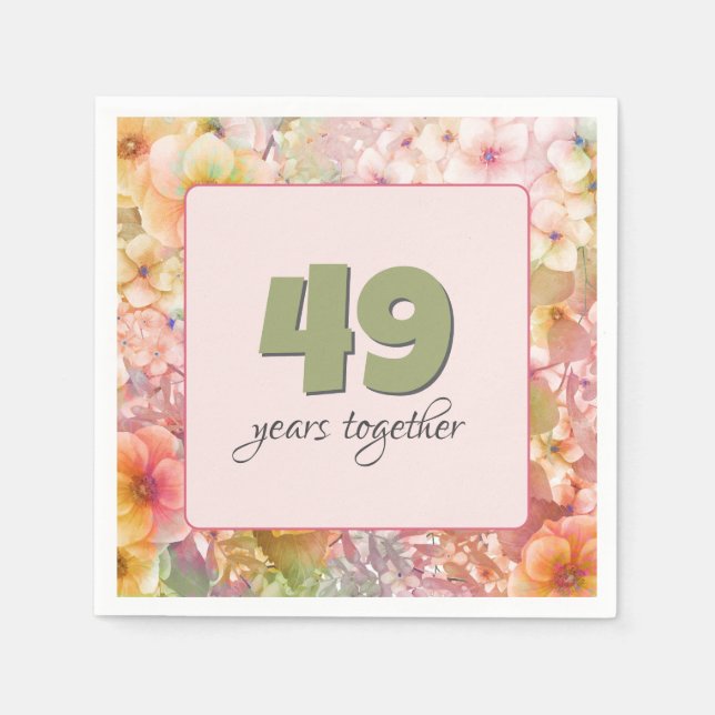 49th Anniversary Cosmos Floral Garden  Napkins (Front)