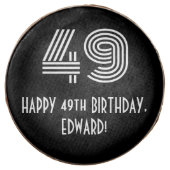 49th Birthday - Art Deco Inspired Look "49", Name Chocolate Covered Oreo (Front)