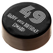 49th Birthday - Art Deco Inspired Look "49", Name Chocolate Covered Oreo (Angled)