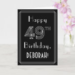 [ Thumbnail: 49th Birthday: Art Deco Style # 49 & Custom Name Card ]