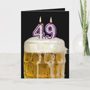 49th Birthday Beer on black Card