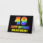 [ Thumbnail: 49th Birthday: Bold, Fun, Simple, Rainbow 49 Card ]