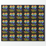 [ Thumbnail: 49th Birthday: Bold, Fun, Simple, Rainbow 49 Wrapping Paper ]