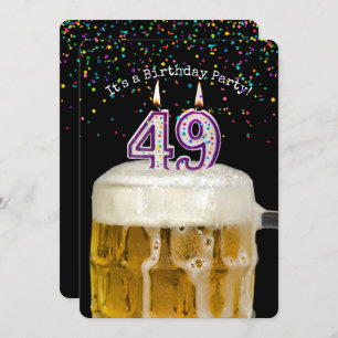 49th Birthday Candle Party Invitation