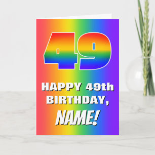 49th Birthday: Colorful, Fun Rainbow Pattern # 49 Card