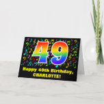 [ Thumbnail: 49th Birthday: Colorful Music Symbols & Rainbow 49 Card ]
