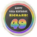 [ Thumbnail: 49th Birthday: Colorful Rainbow # 49, Custom Name ]