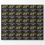 [ Thumbnail: 49th Birthday: Elegant Luxurious Faux Gold Look # Wrapping Paper ]