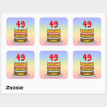 [ Thumbnail: 49th Birthday: Fun Cake and Candles + Custom Name Sticker ]