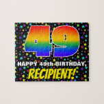 [ Thumbnail: 49th Birthday — Fun, Colorful Star Field Pattern Jigsaw Puzzle ]