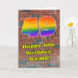 [ Thumbnail: 49th Birthday: Fun Graffiti-Inspired Rainbow 49 Card ]